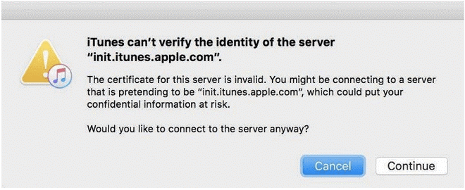 ITunes Can't Verify The Identity Of The Server | Planet IPhones